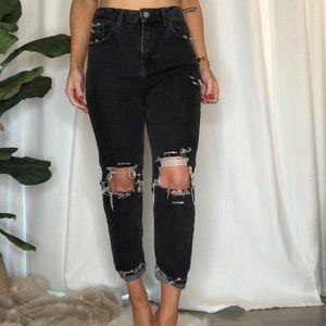HIGH WAISTED dark grey jeans! TOPSHOP
